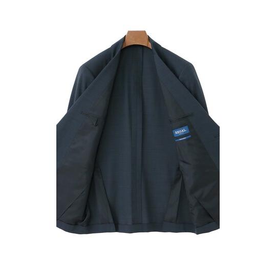 【洋服の青山】ツーパンツ アジャスター サマースーツ メンズ ゆったり 盛夏 夏用 ブルー 青 清涼 大きいサイズ シングル 2ボタン サイドベンツ 2タック 2パンツの画像