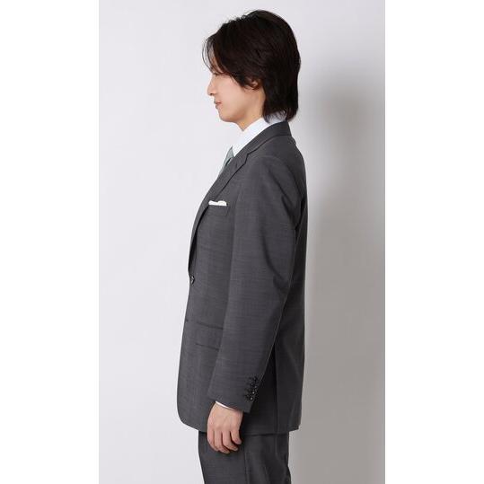 【洋服の青山】盛夏 グレー系 スタンダードスーツ【清涼】【ツーパンツ】【Plastics Smart】 【ジャケット】 2ボタン 背抜き サイドベンツ 【スラックス】の画像