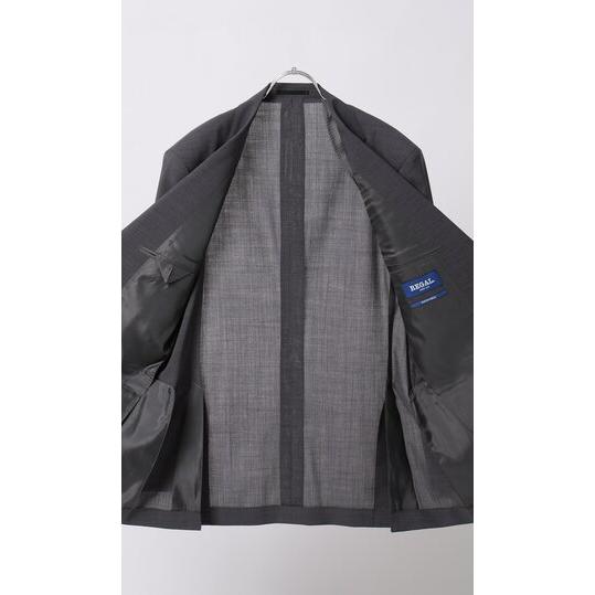 【洋服の青山】盛夏 グレー系 スタンダードスーツ【清涼】【ツーパンツ】【Plastics Smart】 【ジャケット】 2ボタン 背抜き サイドベンツ 【スラックス】の画像
