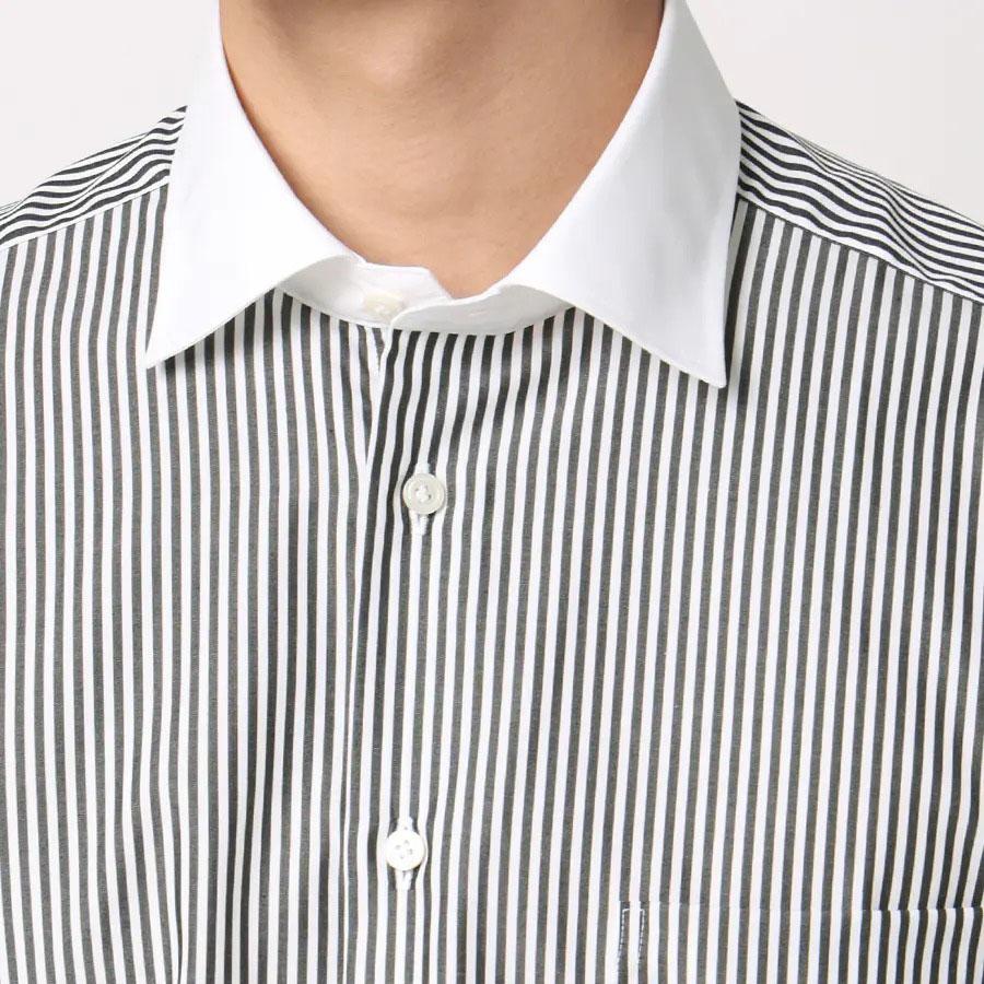 AOYAMA 【洋服の青山】綿100% クレリックシャツ メンズ 長袖 形態安定