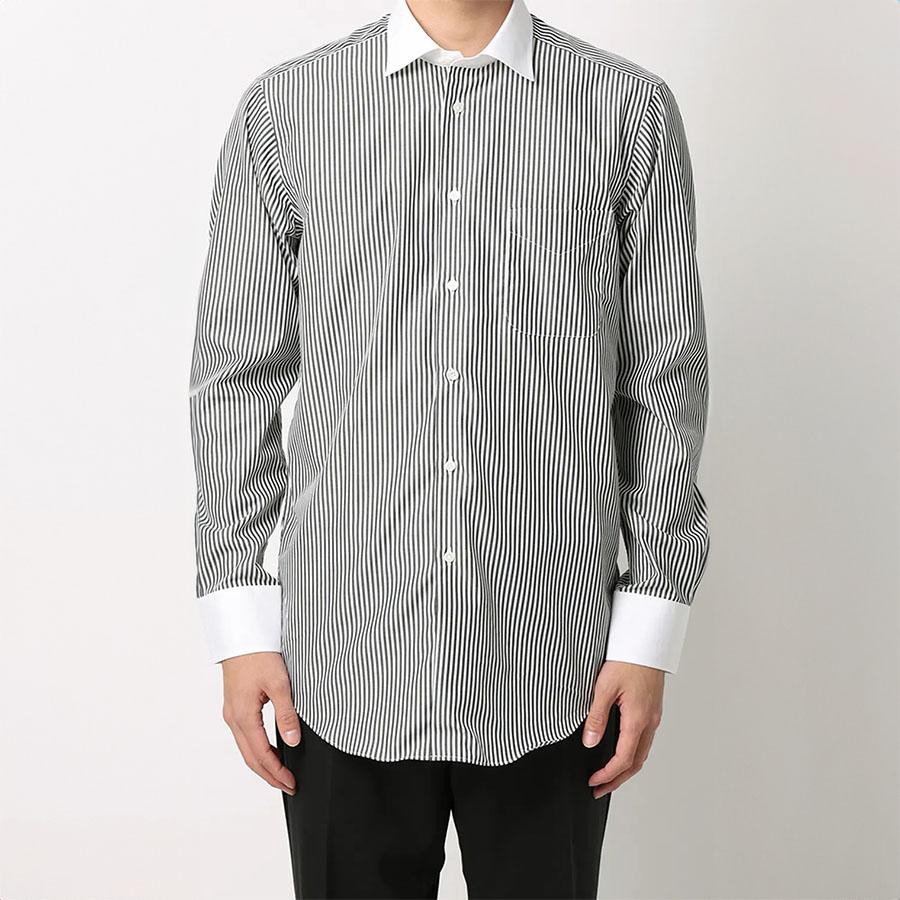 AOYAMA 【洋服の青山】綿100% クレリックシャツ メンズ 長袖 形態安定