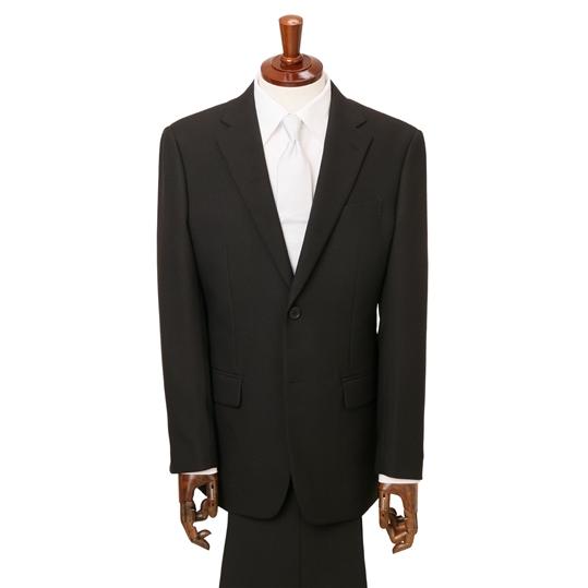 【洋服の青山】A体 標準型 春秋冬 ブラック シングルスタンダードフォーマル メンズ 礼服 喪服 紳士服  結婚式 ブラックフォーマル スーツ 大きいサイズ 洗えるの画像