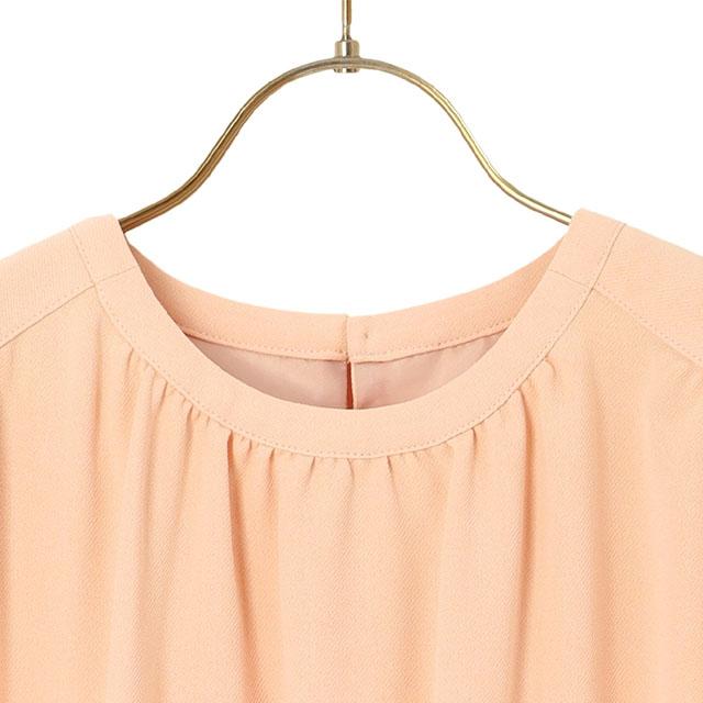 AOYAMA 【洋服の青山】ブラウス レディース 春夏用 オレンジ ギャザー