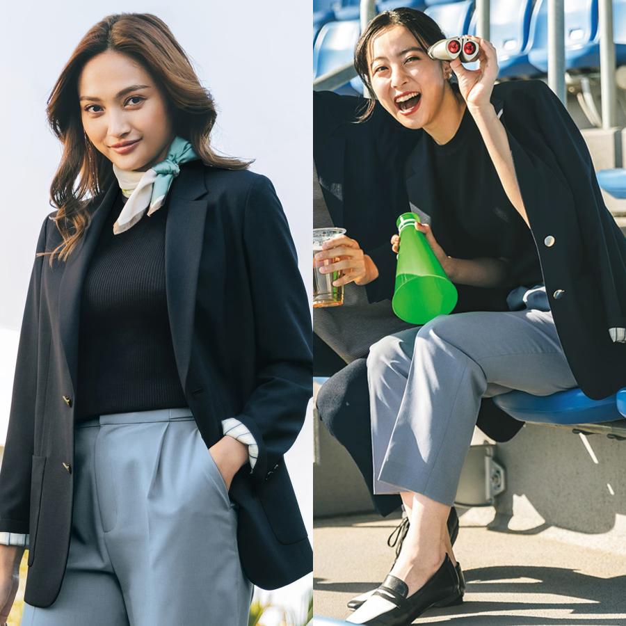 AOYAMA 【洋服の青山】レディース ジャケット ネイビー 2ボタン AOYAMA 【洋服の青山】レディース ジャケット ネイビー 2ボタン