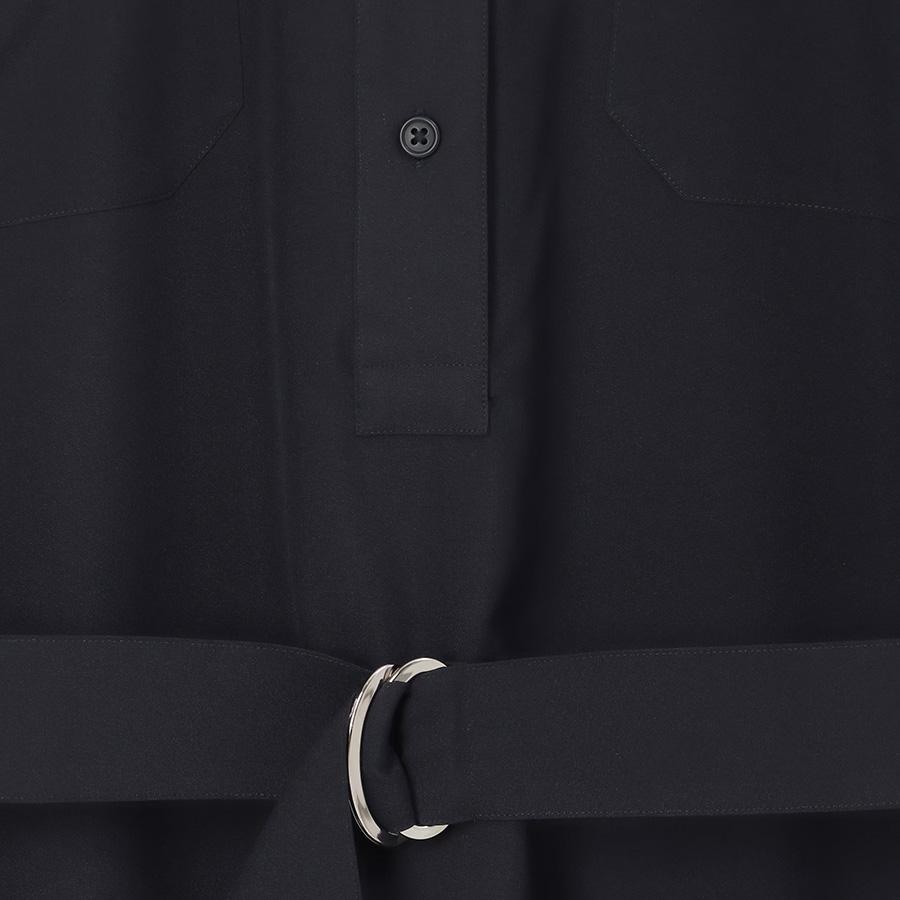 AOYAMA 【洋服の青山】レディース 春夏用 ネイビー系 シャツワンピース 