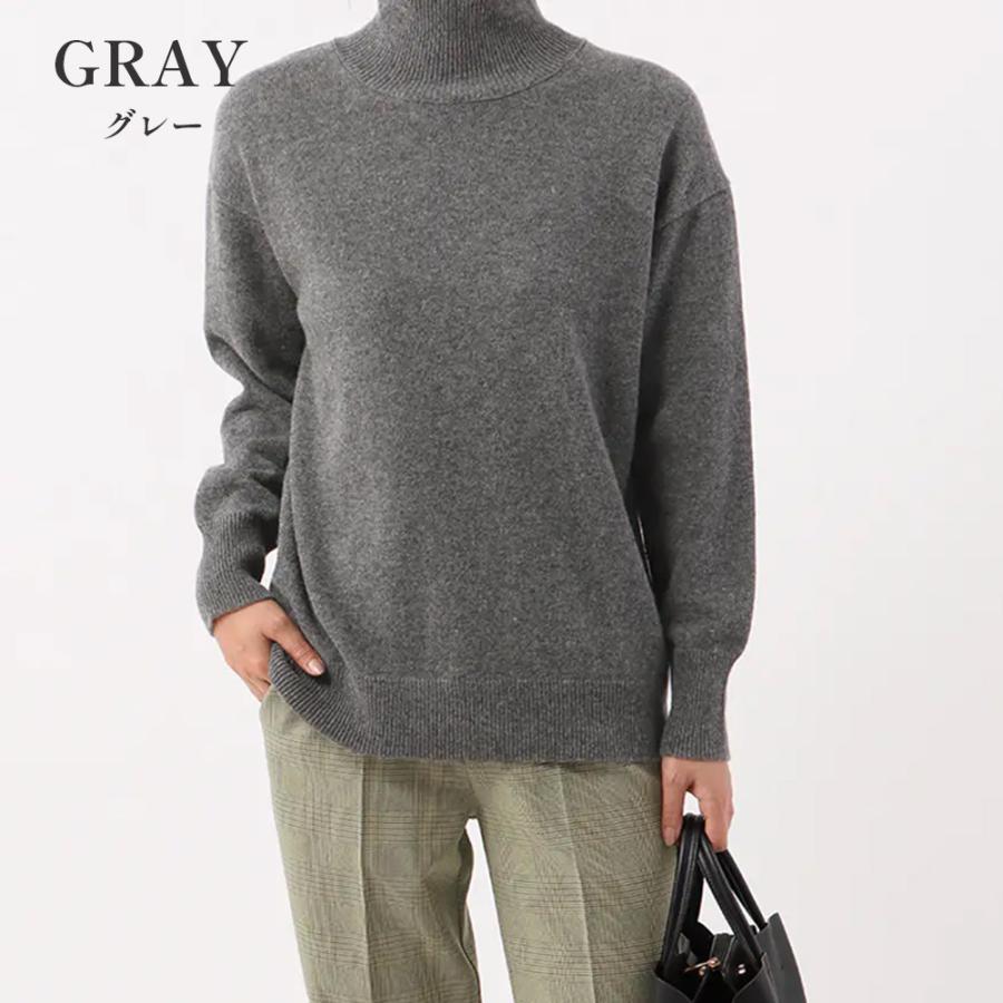 AOYAMA 【洋服の青山】秋冬用 グレー系 ミドルゲージハイネックニット