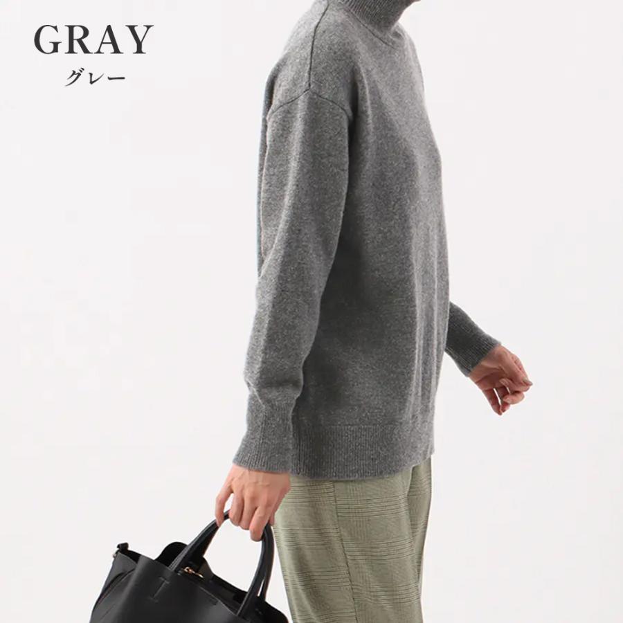 AOYAMA 【洋服の青山】秋冬用 グレー系 ミドルゲージハイネックニット