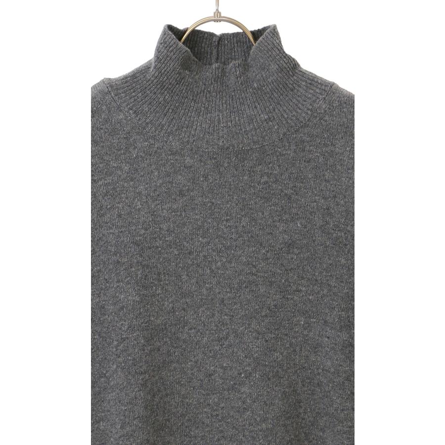 未使用級 エブール 近年 カシミヤ100% ローゲージ ハイネック ニットベスト AOYAMA 【洋服の青山】秋冬用 グレー系 ミドルゲージハイネックニット