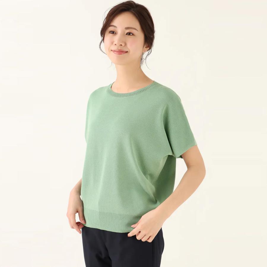 AOYAMA 【洋服の青山】レディース カットソー ニット 春夏用 グリーン