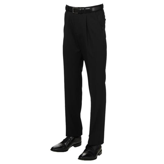 【洋服の青山】《A体》フォーマルスーツ メンズ 軽量 通気性 ブラック 盛夏 清涼 スタンダード シングル ワンタック 2つボタン アジャスター WERKEの画像