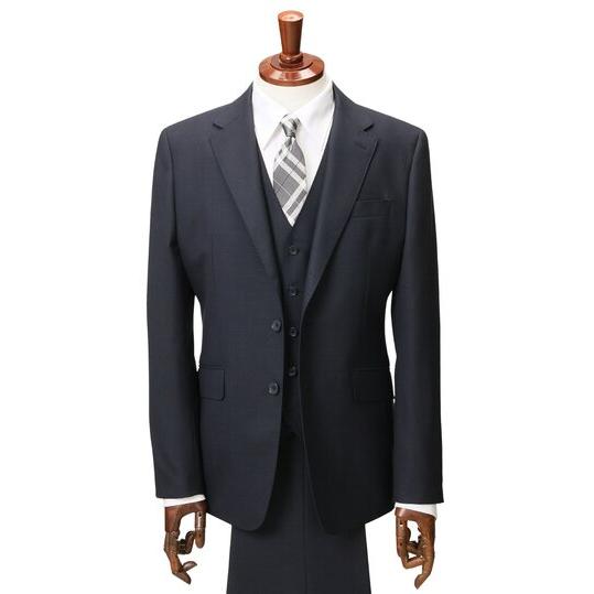 未使用級 現行モデル 洋服の青山 スリーピース スーツ 背抜き 春夏 薄手 青 未使用級 現行モデル 洋服の青山 スリーピース スーツ 背抜き 春夏