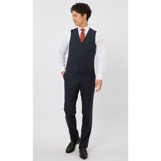 洋服の青山 ネイビースリーピースセット Y5 AOYAMA 【洋服の青山】メンズ 春夏用 ネイビー系 スタイリッシュ