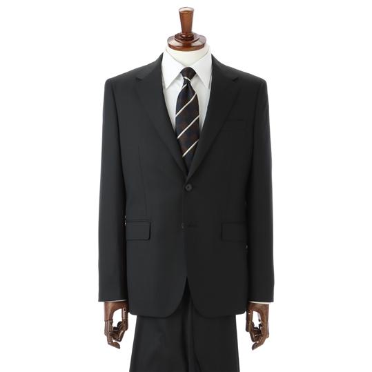 【洋服の青山】【ツーパンツ】メンズ スーツ 秋冬 ブラック 黒 スタイリッシュ ビジネス オフィス 男性 紳士服 通勤 大きいサイズ ゆったり 背広 ウォッシャブルの画像