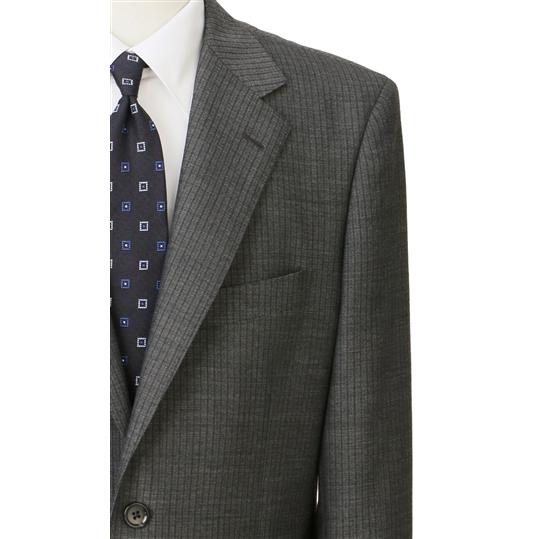 【洋服の青山】メンズ スーツ 秋冬 グレー 灰 スタンダード【ツーパンツ】ビジネス オフィス 男性 紳士服 背広 通勤 大きいサイズ ゆったり 洗えるの画像