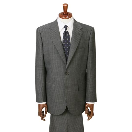 【洋服の青山】メンズ スーツ 秋冬 グレー 灰 スタンダード【ツーパンツ】ビジネス オフィス 男性 紳士服 背広 通勤 大きいサイズ ゆったり 洗えるの画像