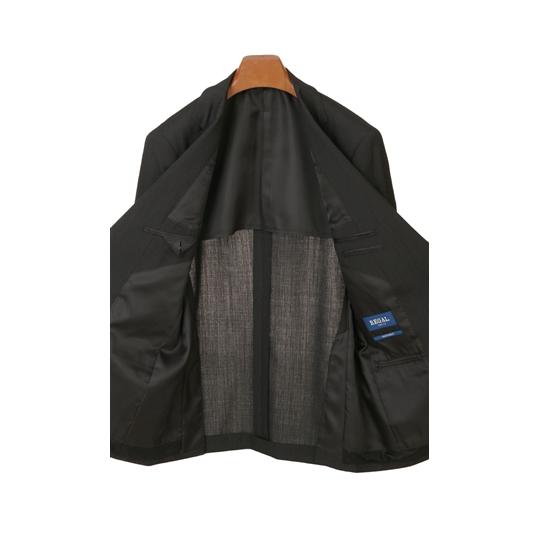 【洋服の青山】メンズ 春夏用 ブラック系 スタンダードスーツ【ツーパンツ】【ウォッシャブル】 紳士服 ビジネス 背広 かっこいい おしゃれ 男性 ウォッシャブルの画像