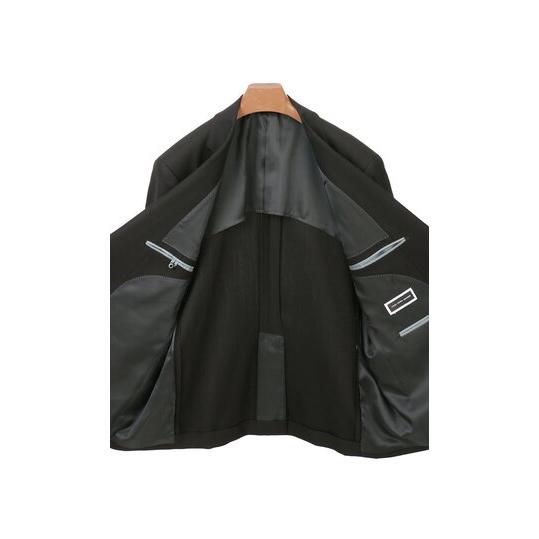 【洋服の青山】スリーシーズン ブラック系 シングルスタンダードフォーマル【E/K体】【キング&トール】【Plastics Smart】 【ジャケット】 2ボタン 背抜きの画像