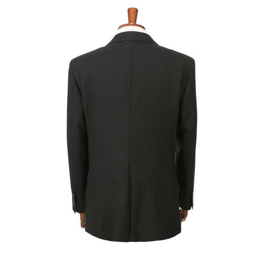 【洋服の青山】スリーシーズン ブラック系 シングルスタンダードフォーマル【A/AB/BE体】【Plastics Smart】 【ジャケット】 2ボタン 背抜き 切り台場 脇当ての画像