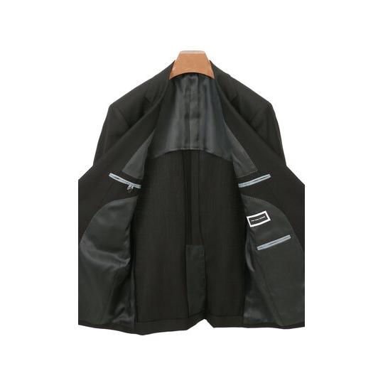 【洋服の青山】スリーシーズン ブラック系 シングルスタンダードフォーマル【A/AB/BE体】【Plastics Smart】 【ジャケット】 2ボタン 背抜き 切り台場 脇当ての画像