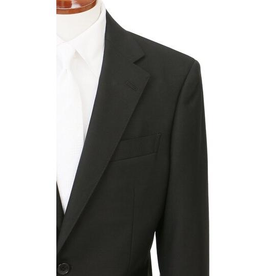 【洋服の青山】スリーシーズン ブラック系 シングルスタンダードフォーマル【A/AB/BE体】【Plastics Smart】 【ジャケット】 2ボタン 背抜き 切り台場 脇当ての画像