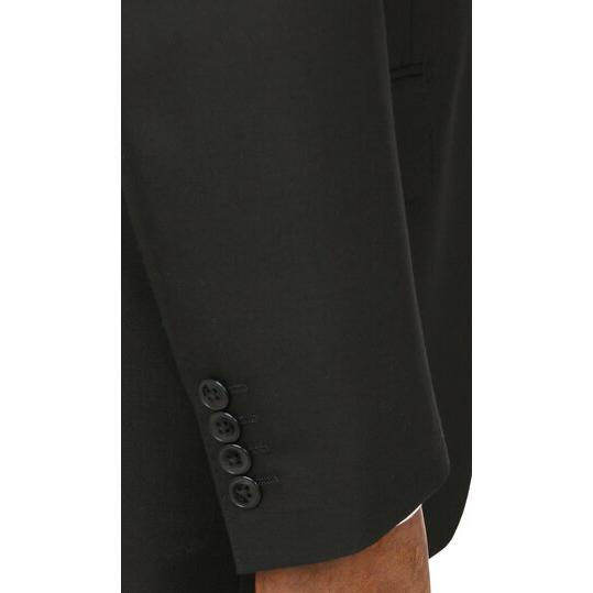 【洋服の青山】スリーシーズン ブラック系 シングルスタンダードフォーマル【A/AB/BE体】【Plastics Smart】 【ジャケット】 2ボタン 背抜き 切り台場 脇当ての画像