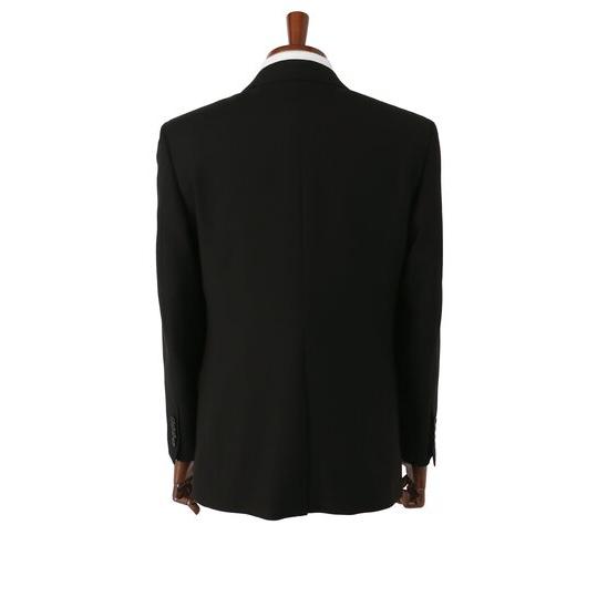 【洋服の青山】スリーシーズン ブラック系 シングルスタンダードフォーマル【A/AB/BE体】【Plastics Smart】 【ジャケット】 2ボタン 背抜き 切り台場 脇当ての画像