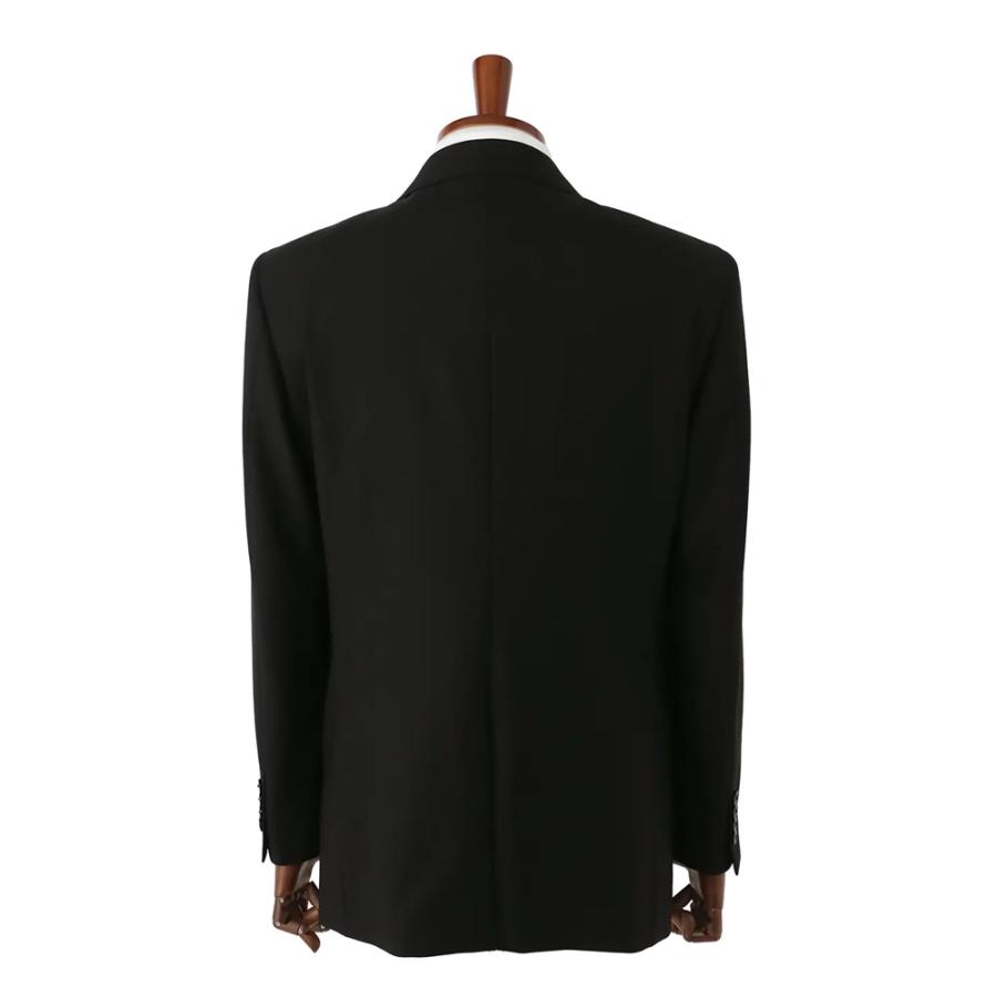 【洋服の青山】礼服 喪服 メンズ ブラック 黒無地 シングル スタンダード 2ボタン 背抜き ワンタック アジャスター ゆったり 軽い セレモニー 結婚式 葬式の画像