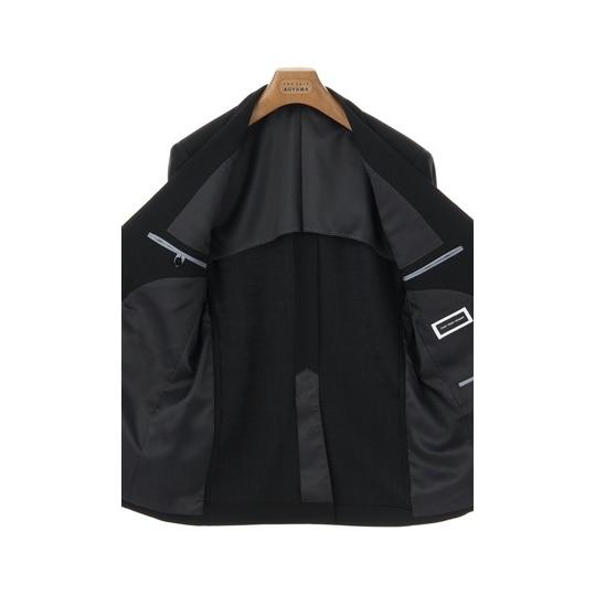 【洋服の青山】スリーシーズン用 ブラック系 【シングル】スタンダードフォーマル メンズ 喪服 ブラックフォーマル 礼服 標準体 ワンタックの画像