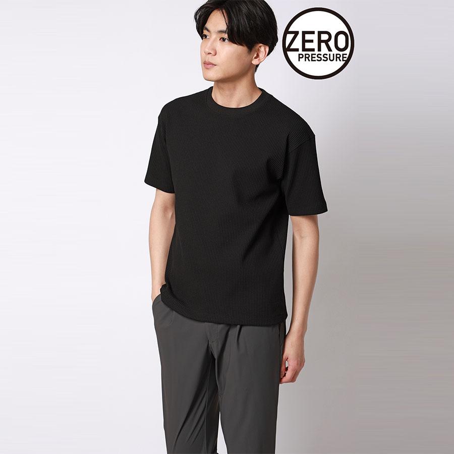 AOYAMA 【洋服の青山】ゼロプレッシャー ワッフルTシャツ 半袖 メンズ