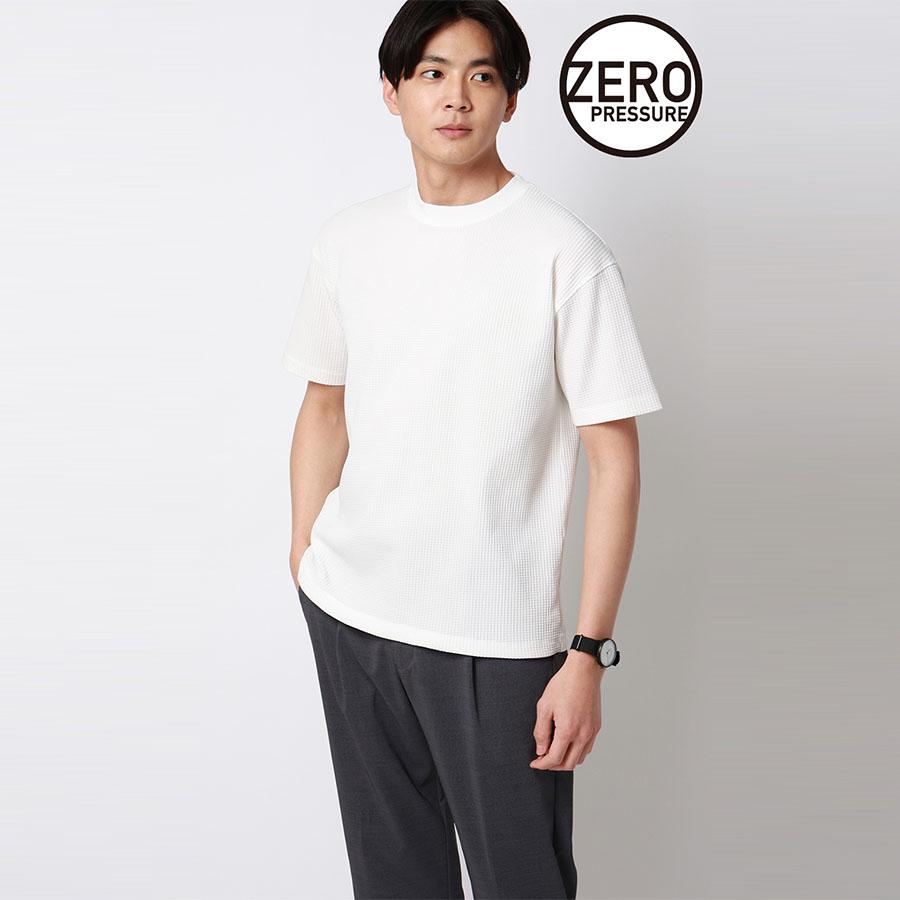 AOYAMA 【洋服の青山】ゼロプレッシャー ワッフルTシャツ 半袖 メンズ