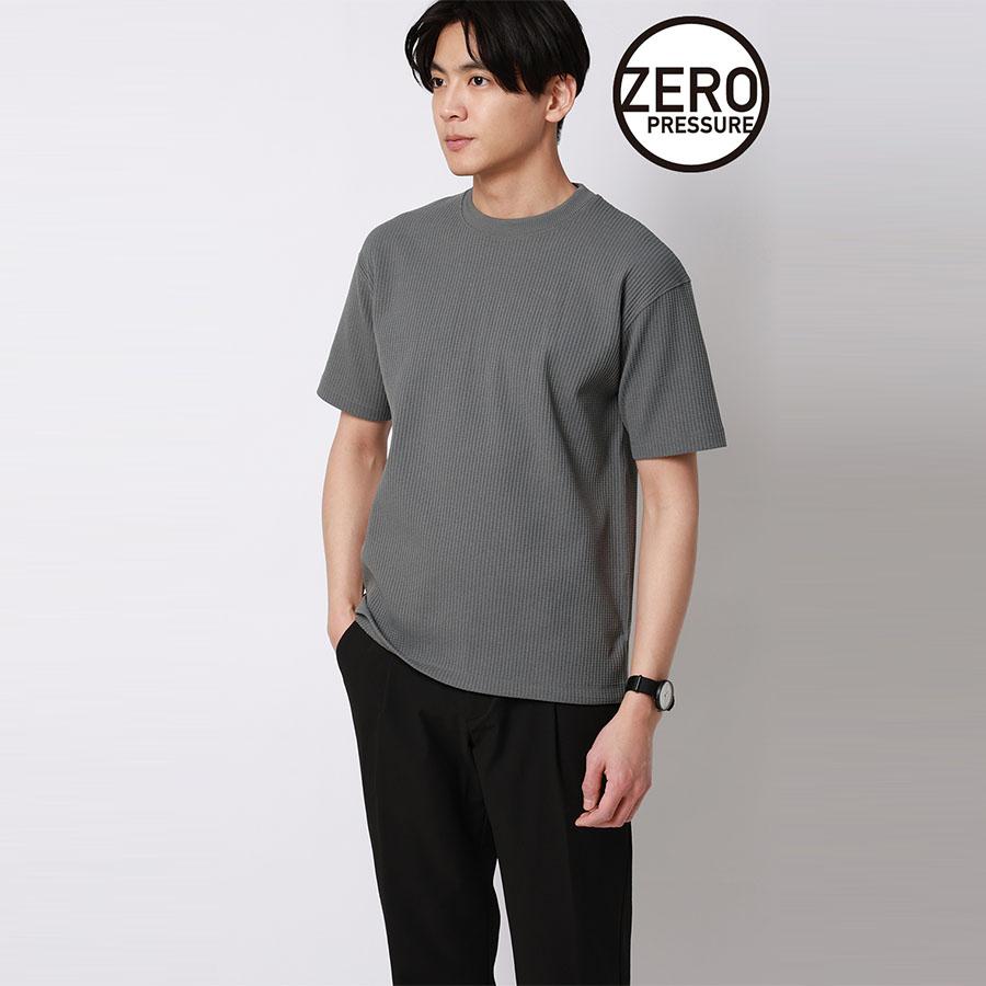 AOYAMA 【洋服の青山】ゼロプレッシャー ワッフルTシャツ 半袖 メンズ
