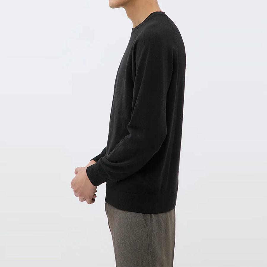 AOYAMA 【洋服の青山】セーター メンズ クルーネック ブラック 黒 長袖