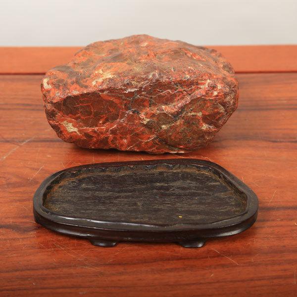 紅加茂石　鑑賞石【赤富士】約12㎏　台付き 楽天市場】紅加茂石 水石 赤石 景石 磨き 鑑賞石 台付き 飾り石