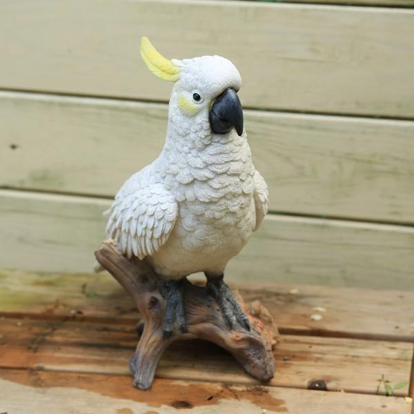 雑貨 置物・フィギュア：トロピカル オウム キバタン : 遊恵盆栽 Yahoo