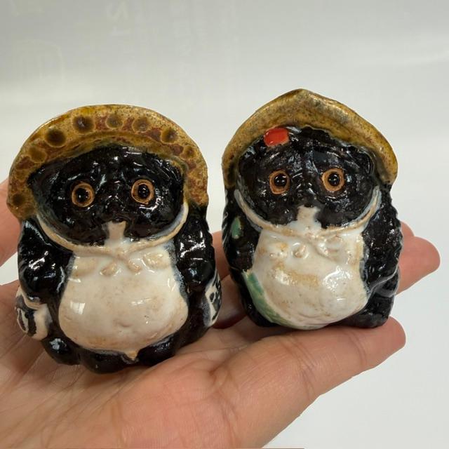 置物：信楽焼き 福狸 2号 *オスメスセット たぬき タヌキ 資材 : 遊恵