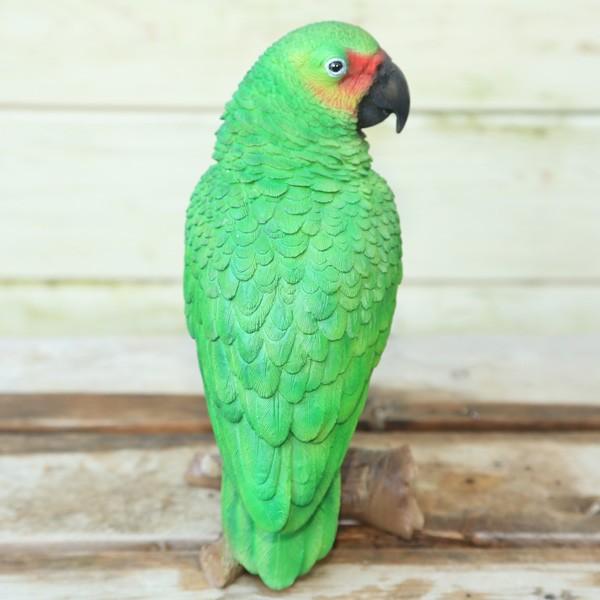 雑貨 置物・フィギュア：グリーンオウム*W-444 : 遊恵盆栽 Yahoo!店