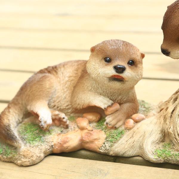 雑貨 置物・フィギュア：仲良しカワウソ*180 : 遊恵盆栽 Yahoo!店