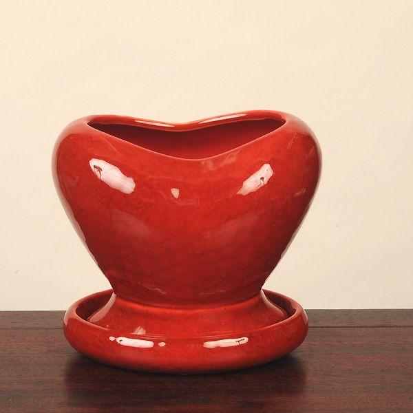 鉢：ハート型鉢（受け皿付・小） 9cm*ハート鉢 モダン 資材 : 遊恵