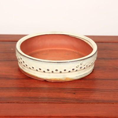 鉢：中国製太鼓丸鉢 白 19cm* 資材 : 遊恵盆栽 Yahoo!店 - 通販
