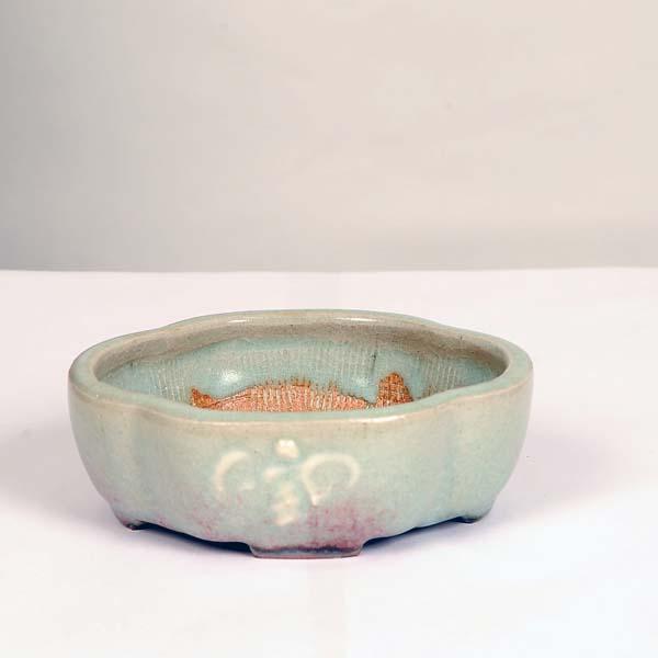 現代小鉢：平安虹泉　モッコ鉢　12.7ｃｍ【現】*資材