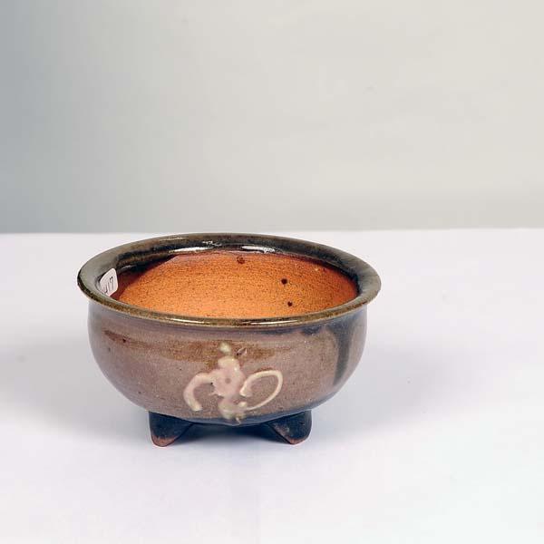 現代小鉢：平安虹泉　足付丸鉢　10.0ｃｍ【現】*資材
