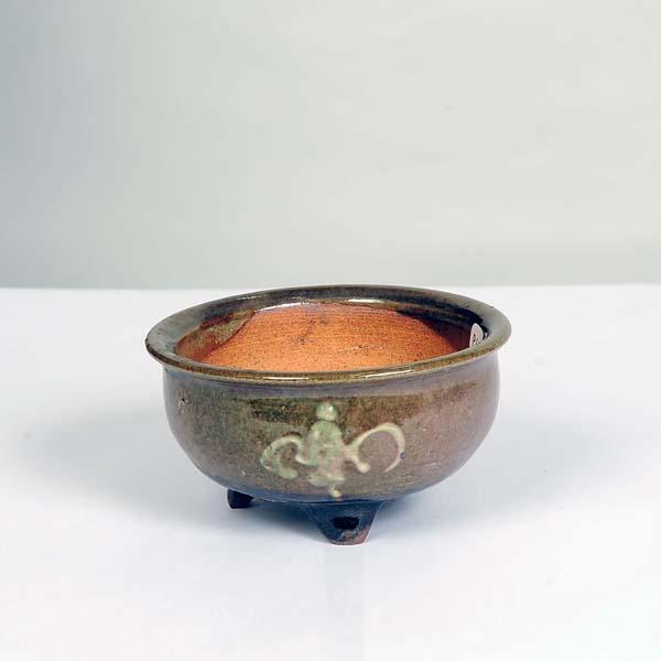現代小鉢：平安虹泉　足付丸鉢　10.0ｃｍ【現】*資材_1