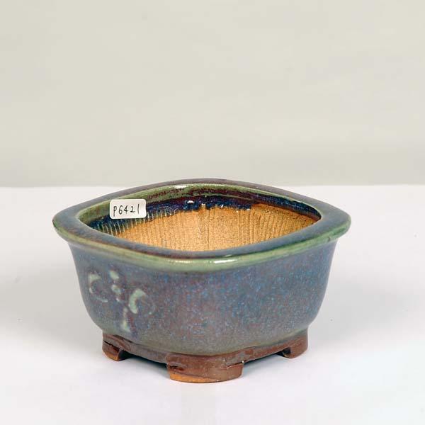 現代小鉢：平安虹泉　縁付正方鉢　10.5ｃｍ【現】*資材