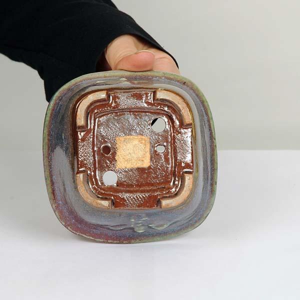 虹泉　盆栽鉢　小品　ミニ 楽天市場】盆栽鉢 平安虹泉 小鉢 長辺 約9cm 丸鉢 泥物 現品 新品 送料