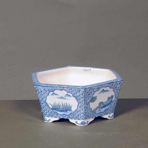 現代小鉢：祥石(二代目)　六角鉢　16.8cm【現】*資材