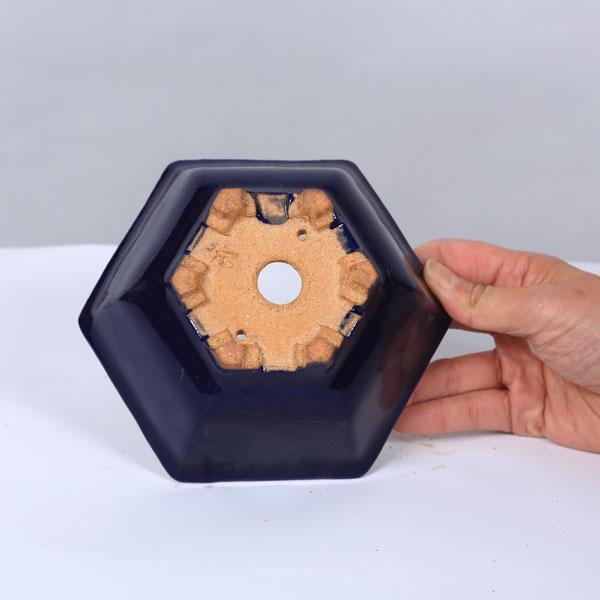 鉢：服部　六角鉢　15.3ｃｍ【現品】*資材 はっとり_1