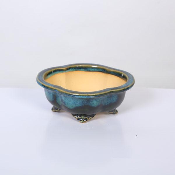 現代小鉢：昭山 足付モッコ鉢【現品】*shouzan 12.4cm : 遊恵盆栽