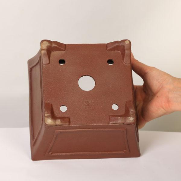 現代小鉢：柴勝 足付正方鉢【現品】*shibakatu 18.5cm : 遊恵盆栽