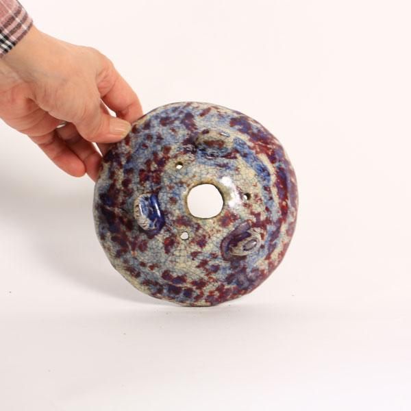 文山　丸　花模様　盆栽鉢 現代小鉢：越前文山 足付丸鉢 *14.5cm【現品】bunzan : 遊恵盆栽 Yahoo