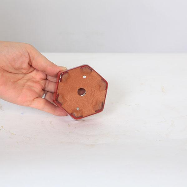 常滑作家：英明（燿山）足付六角鉢 7.7cm【現品】*eimei